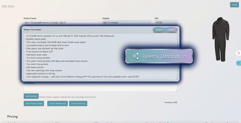 AI Description Re-write Tool