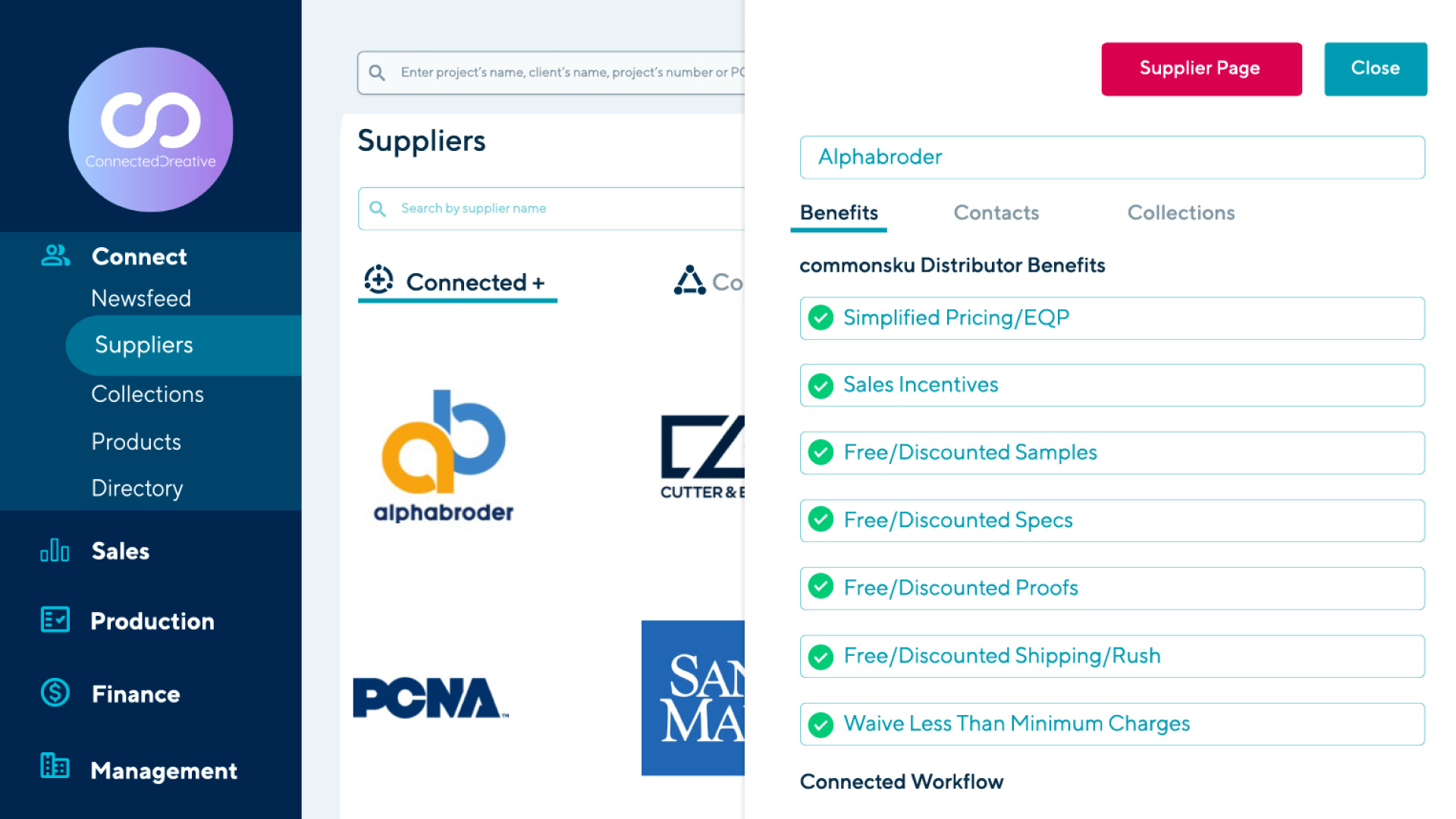 Features - Connected Suppliers