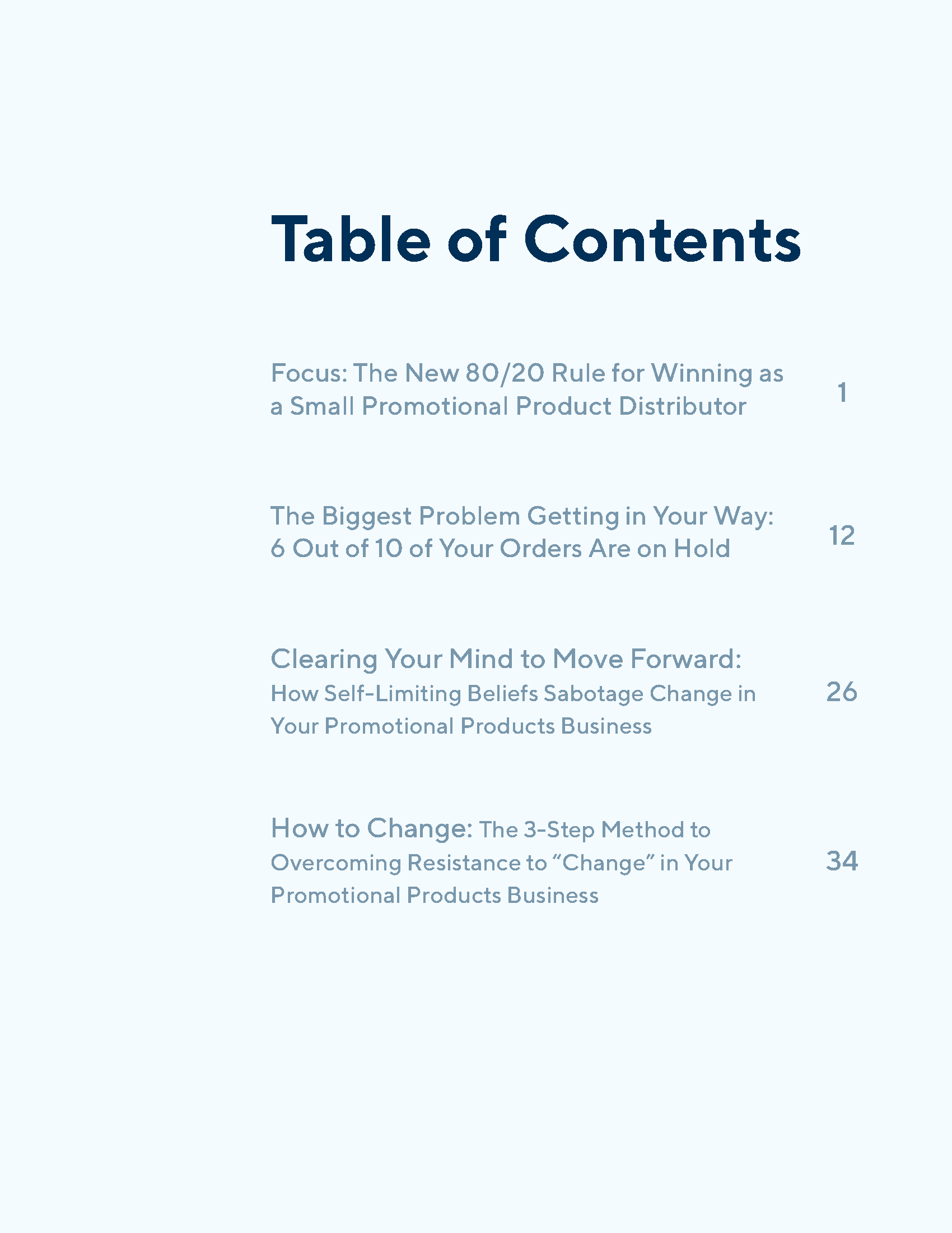 Small Team, Big Shifts - A Change Playbook toc